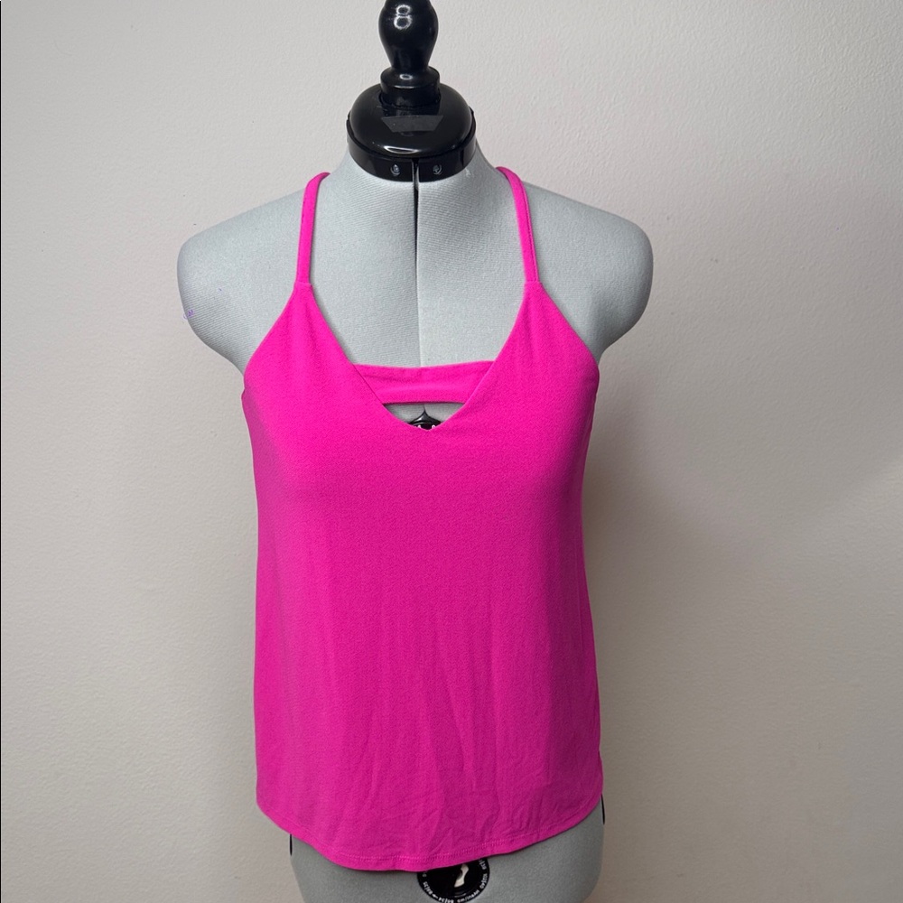 Barbie Pink Halter Top Zip Back V-Neck XXS